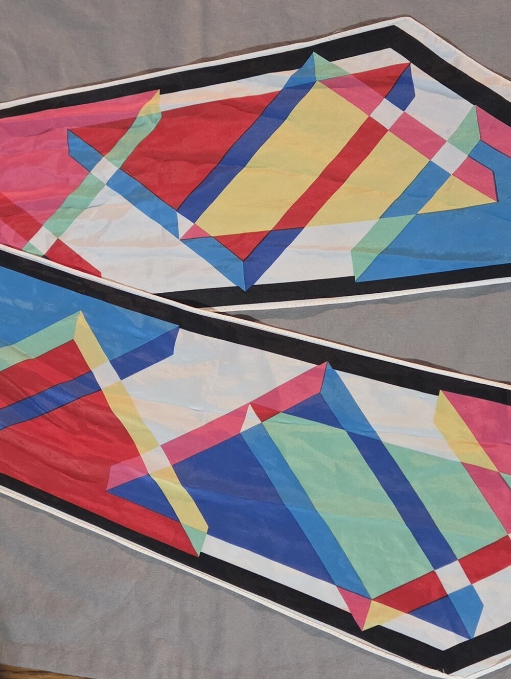 Vera Geometric Print Oblong Silk Scarf